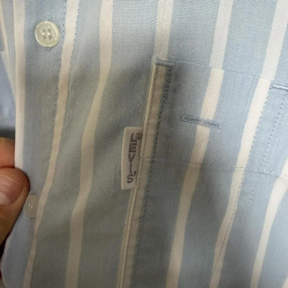 Levi's Silver Label Striped Vintage Short Sleeve Button Up Shirt Large Big‎ E